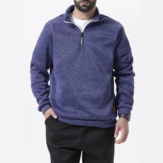 Men's fleece pullover with half zipper Chic and Style