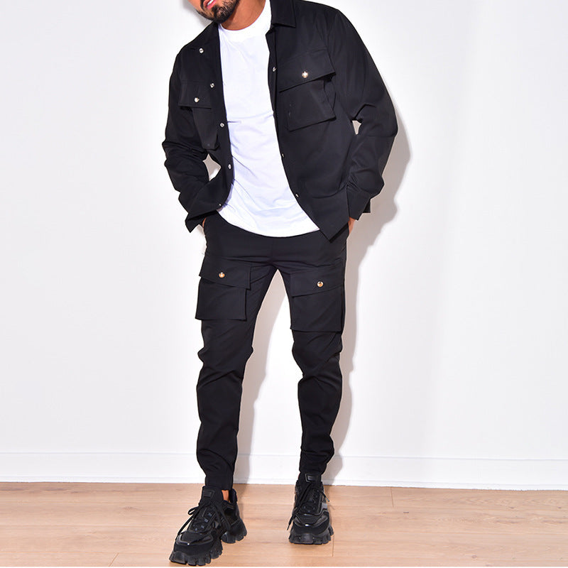 Veste Cargo tendance pour hommes avec pantalon assorti dans le style décontracté Chic und Stil