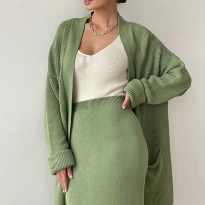 Dames Ensemble en tricot élégant avec fentes au dos et coupe décontractée Chic und Stil