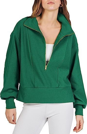 Pull décontracté pour femmes avec col montant et fermeture éclair Chic und Stil