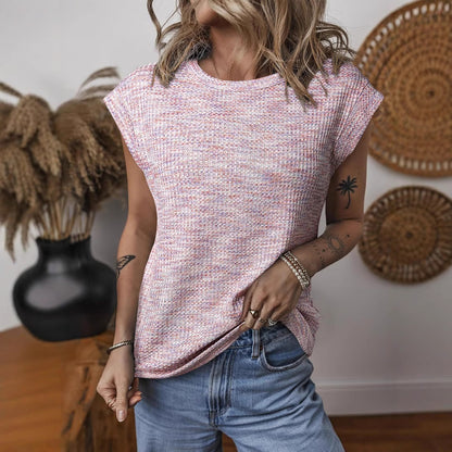 T-shirt décontracté pour dames avec structure tissée et design ample Chic und Stil