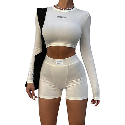 Dames crop top athleisure stylé et short taille haute ensemble Chic und Stil