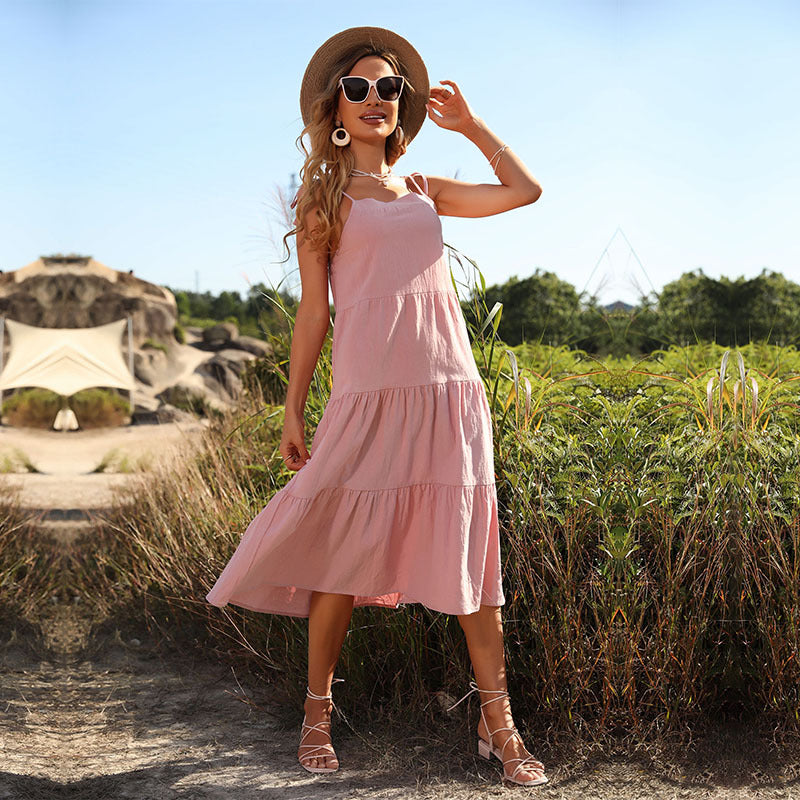 Robes maxi ensoleillées pour femmes à bretelles réglables Chic und Stil