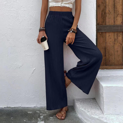 Wide pleated pants for women with elastic waist and elegant drape Chic and Style