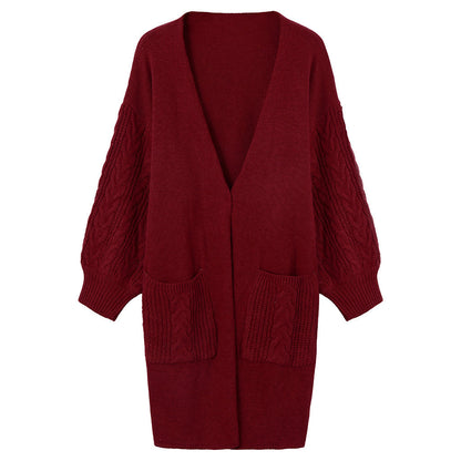Cardigan long pour femme en tricot avec motif en relief et poches pratiques Chic und Stil