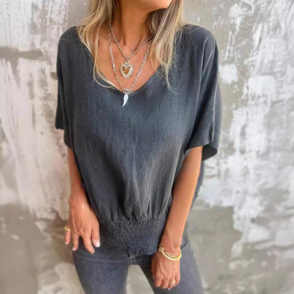 Chemisier décontracté pour femmes en taille oversize avec taille élastique Chic und Stil