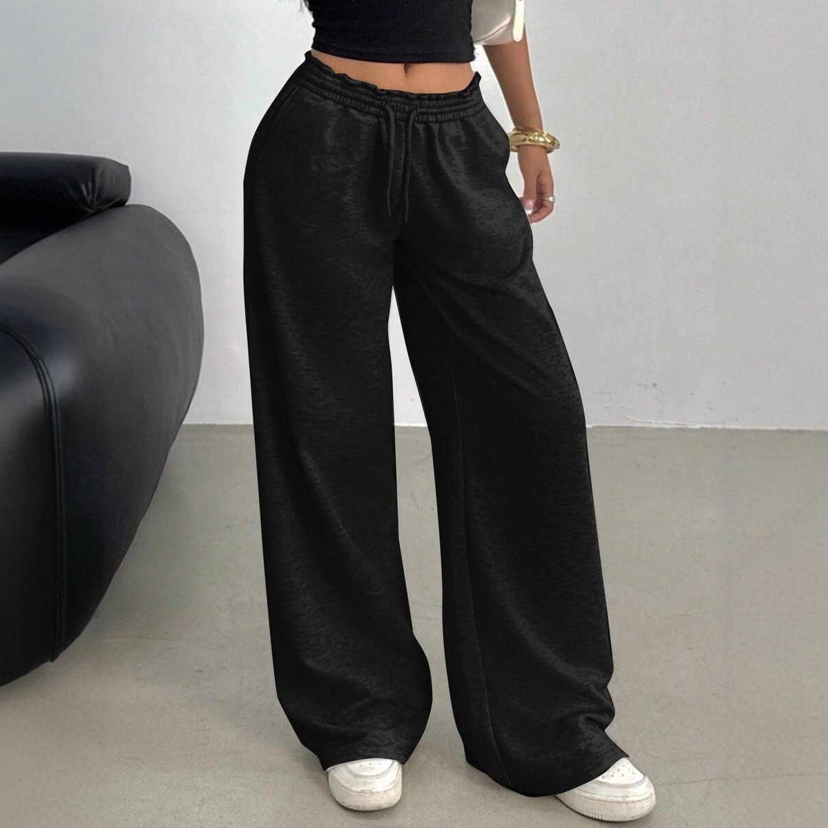 Women's Comfortable Wide-Leg Leisure Pants with Elastic Waist Chic and Style