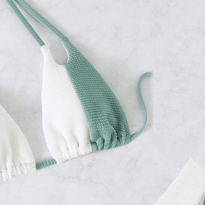 Dames Ensemble de bikini triangle texturé élégant Chic und Stil