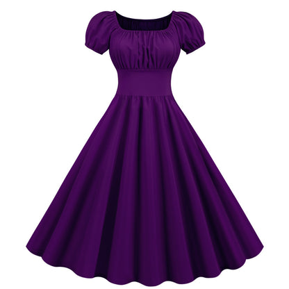 Robe A-line pour femmes avec des manches bouffantes et une ceinture Chic und Stil