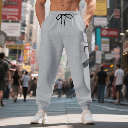 Men's Casual Cargo Jogging Pants with Practical Side Pockets and Elastic Waistband Chic and Style