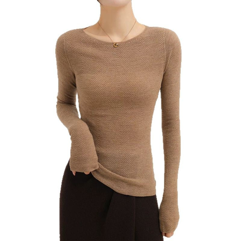 Haut à manches longues texturé pour femmes Chic und Stil