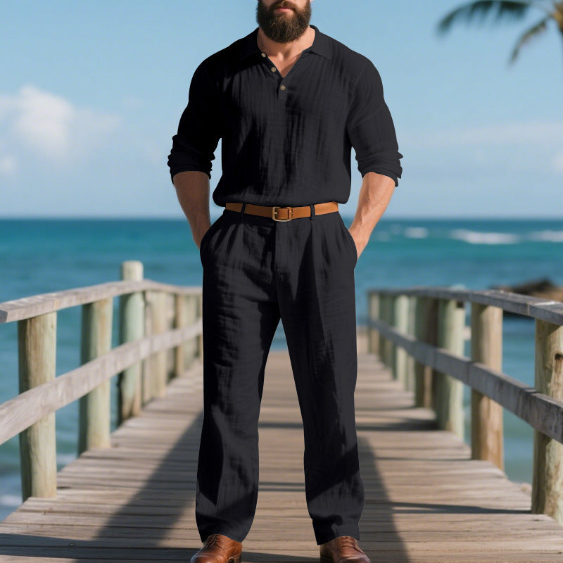 Costume de loisirs élégant pour hommes avec un pull à manches longues Chic und Stil