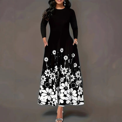 Robe maxi femme avec design floral et poches pratiques Chic und Stil