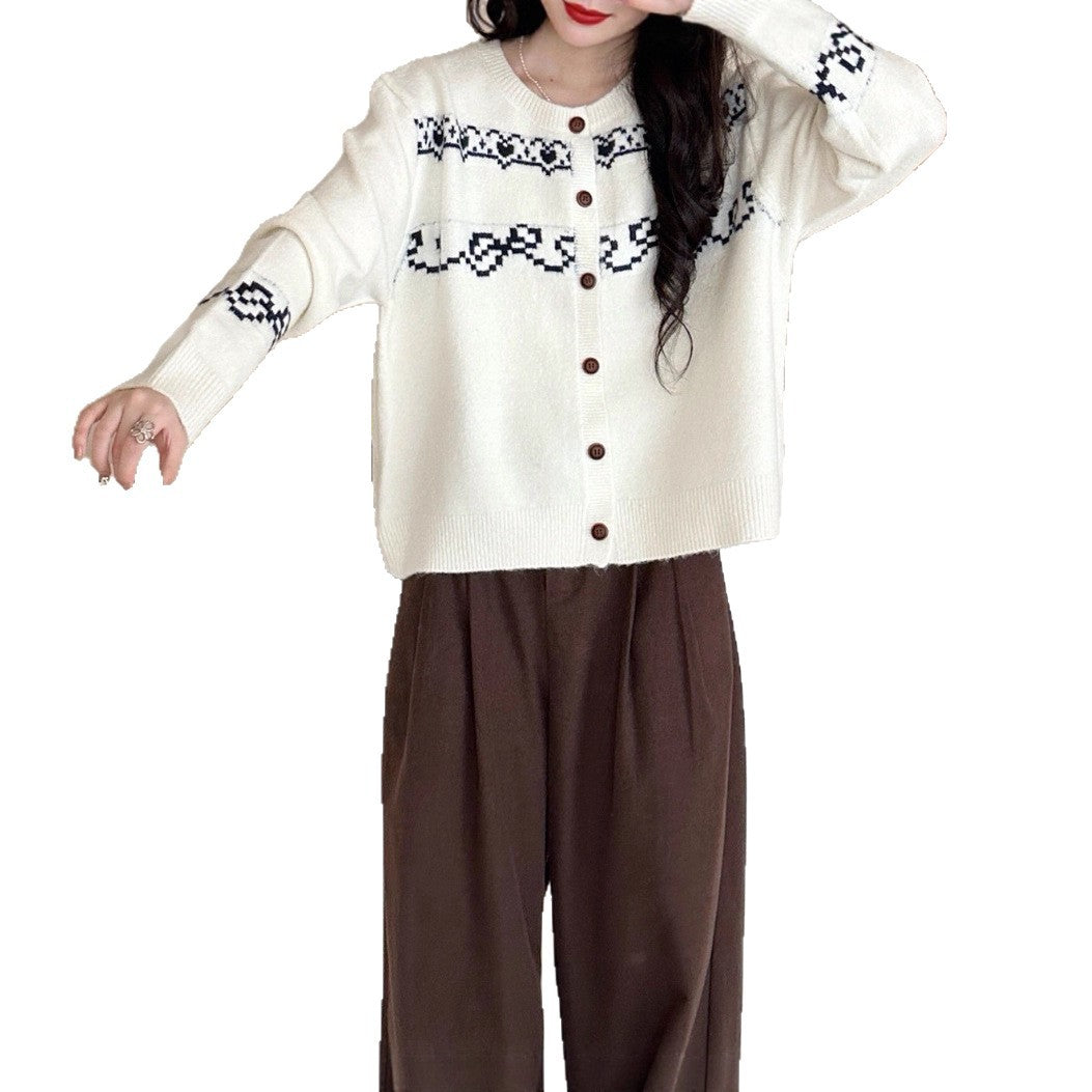 Dames Cardigan en tricot douillet avec motif unique Chic und Stil