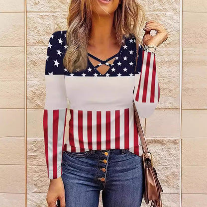 Chemise décontractée à manches longues pour femmes avec un imprimé léopard tendance et un col en V raffiné Chic und Stil