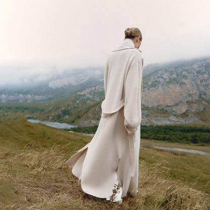 Dames élégant manteau long en laine de haute qualité Chic und Stil