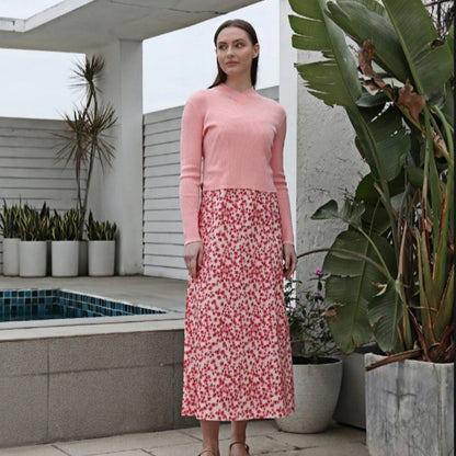 Femme combinaison de pull et de jupes maxi Chic und Stil