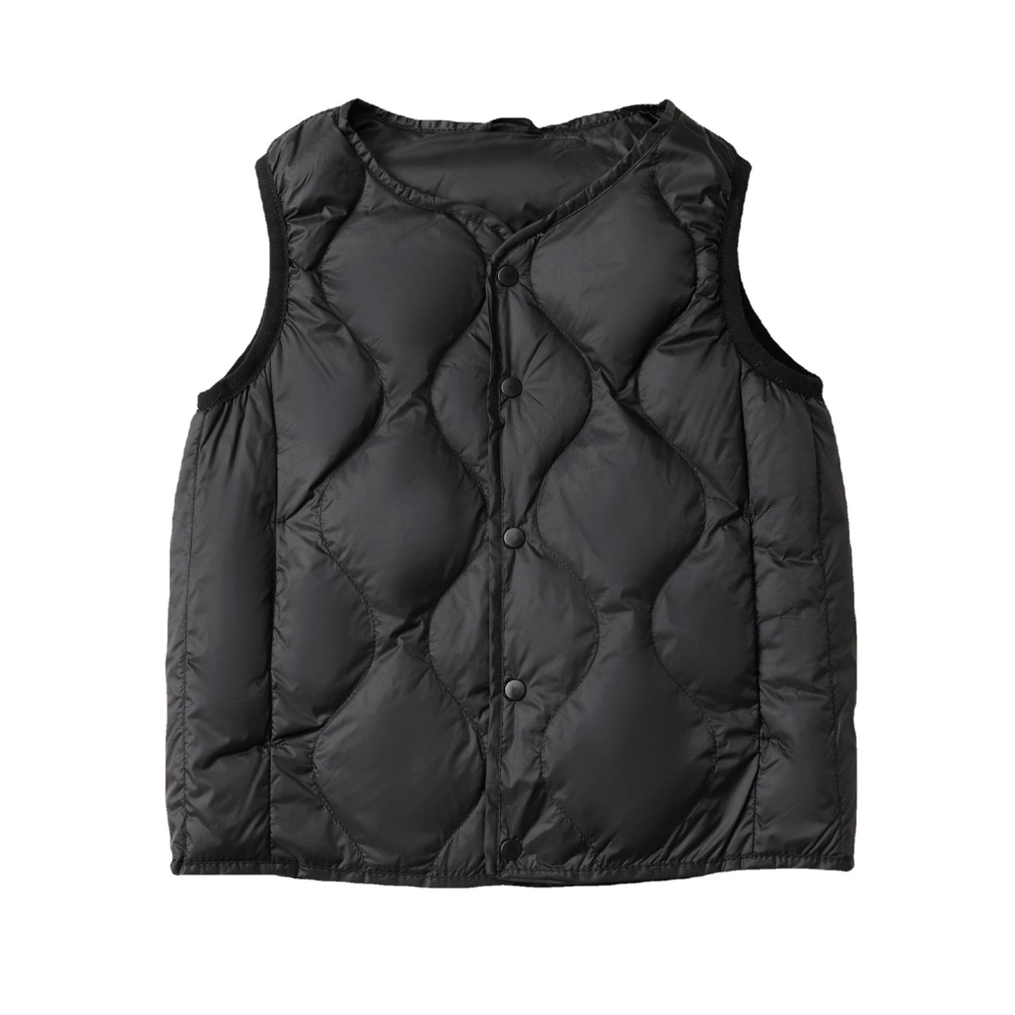 Sleeveless women's jacket with a stylish quilted pattern and functional snap buttons Chic and Style