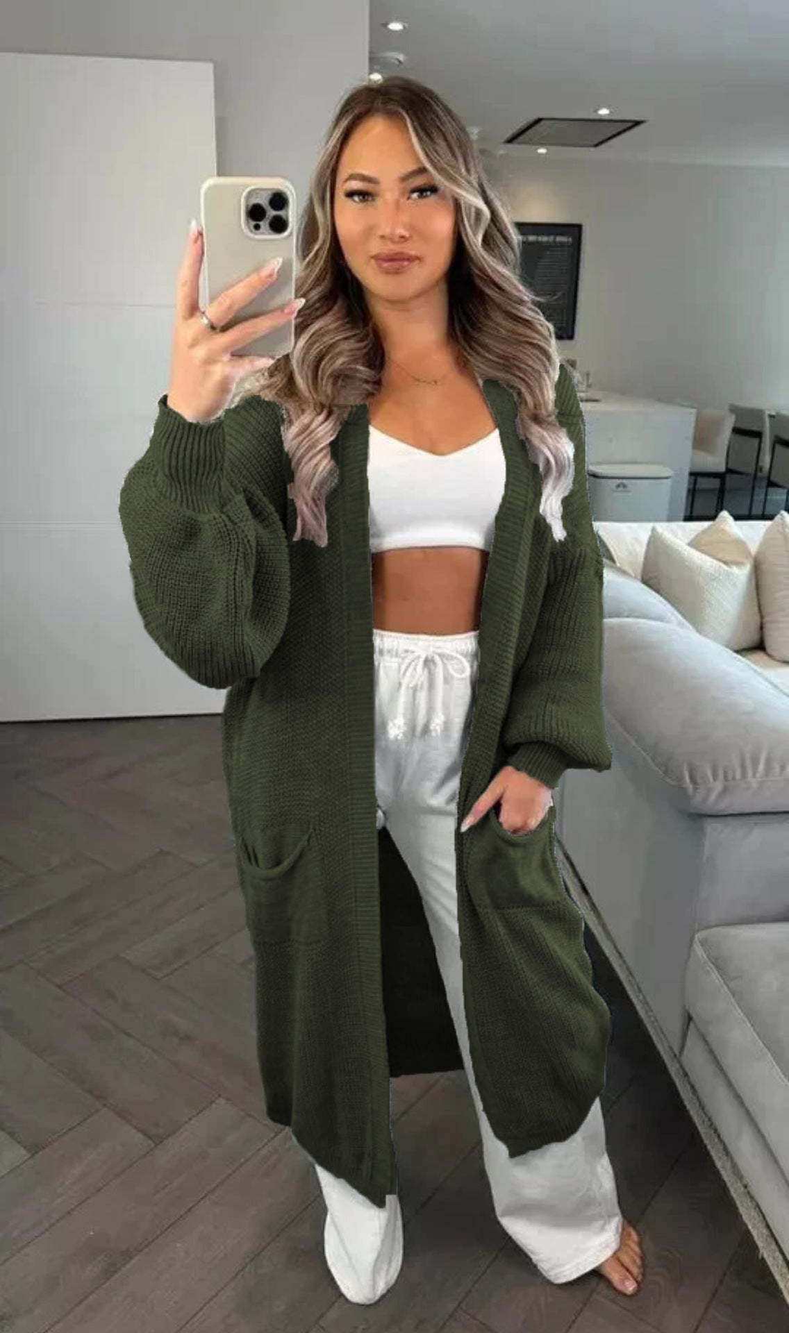 Cardigan en grosse maille pour femmes au style oversized décontracté avec poches pratiques Chic und Still