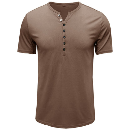 T-shirt Henley à manches courtes pour hommes Chic und Stil