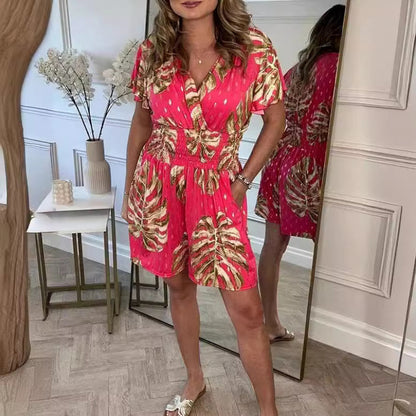 Combinaison pour femmes avec design floral et taille élastique Chic und Stil