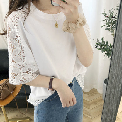 T-shirt femme avec dentelle Chic und Stil