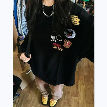 Chemise à manches longues pour femmes avec des appliqués originaux Chic & Stil