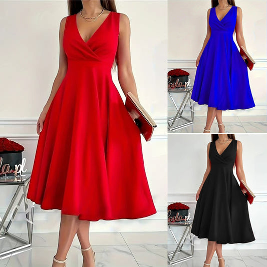 Robe portefeuille élégante à ligne A pour femmes avec décolleté en V Chic und Stil