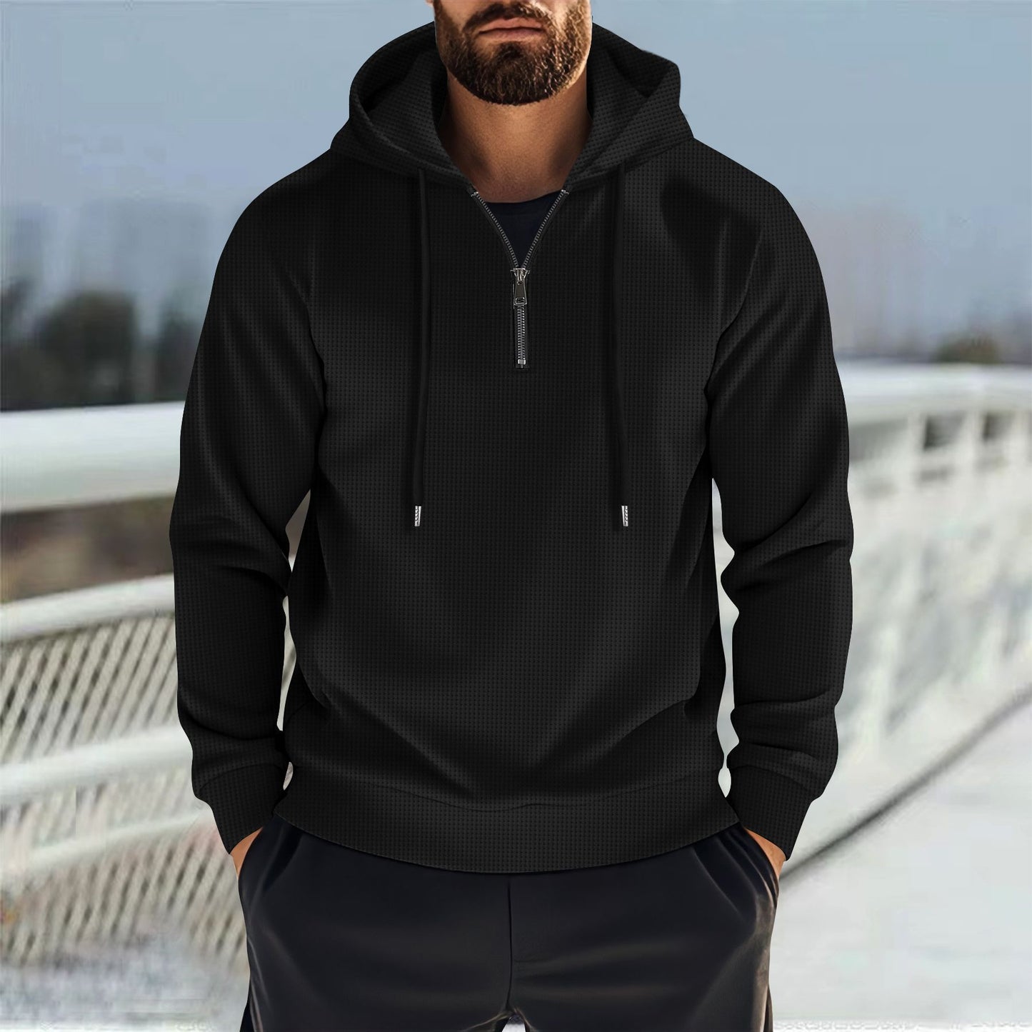 Functional sweater for men with practical zipper and sporty design Chic and Style