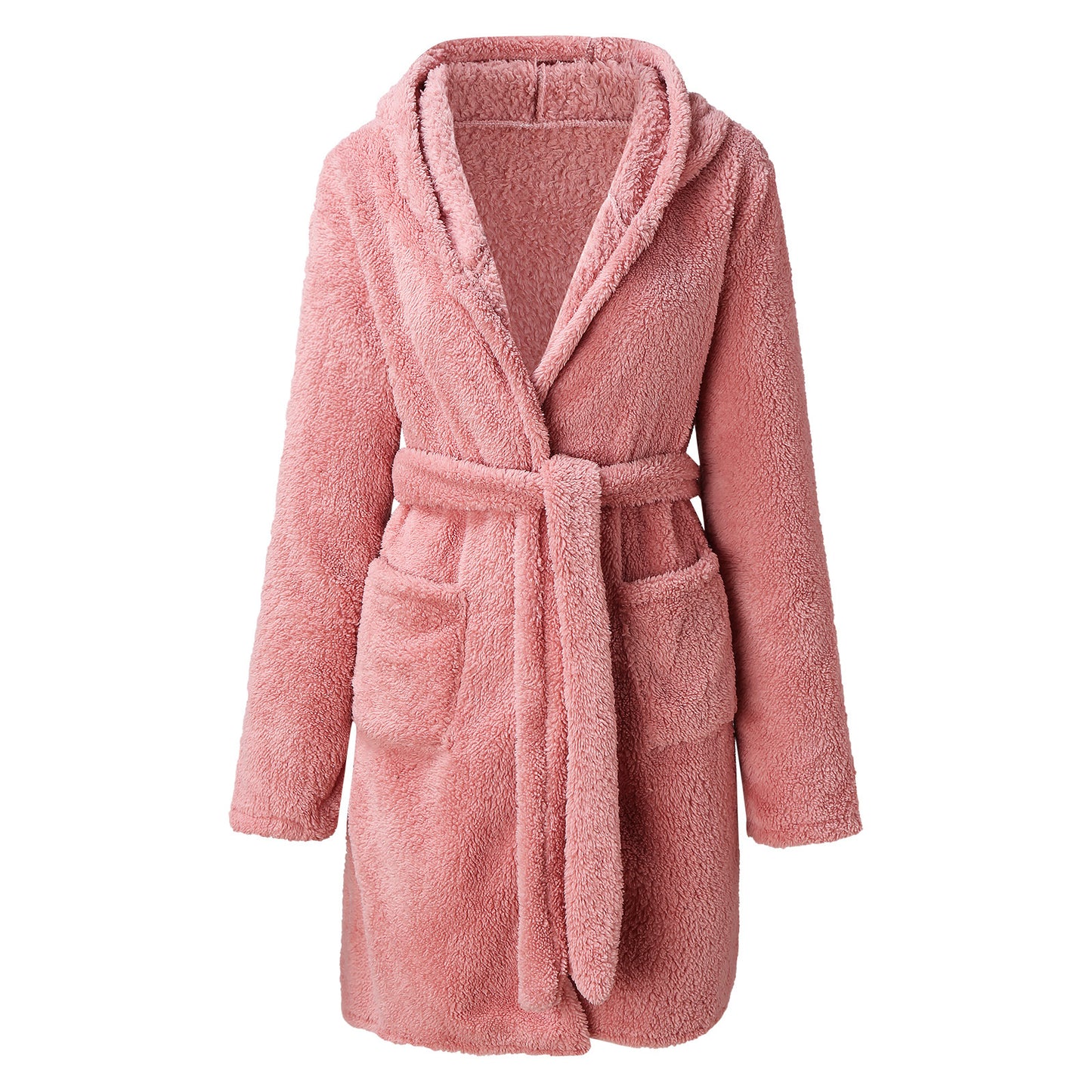 Ladies Cozy Robe with Hood and Practical Pockets Chic and Style