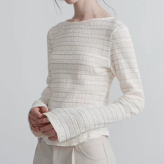 Top long à manches longues texturé pour femmes Chic und Stil 1750847176