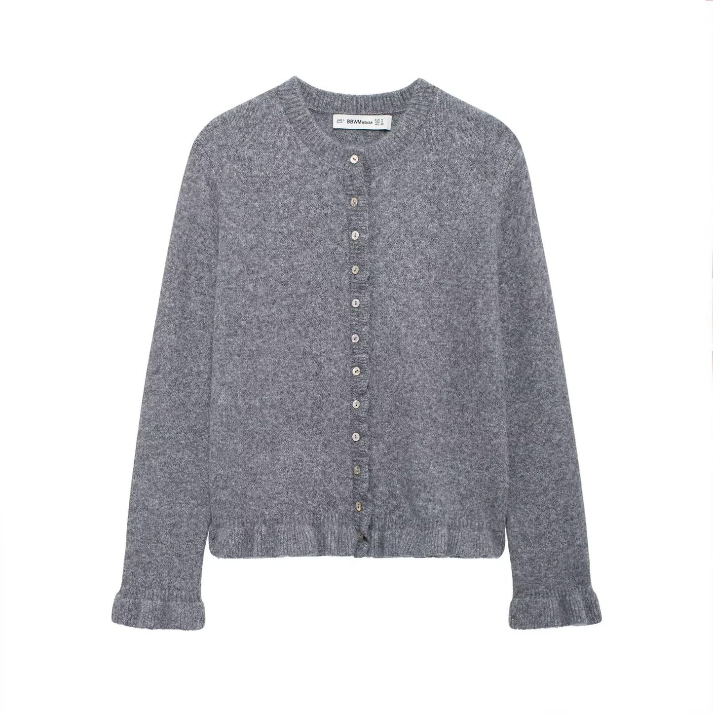 Dames cardigan élégant avec boutons décoratifs Chic und Stil