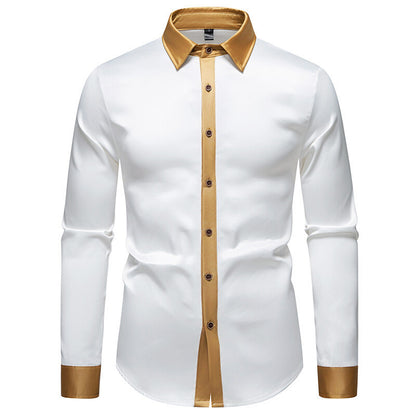 Chemise élégante à manches longues pour homme avec des accents satinés Chic und Stil