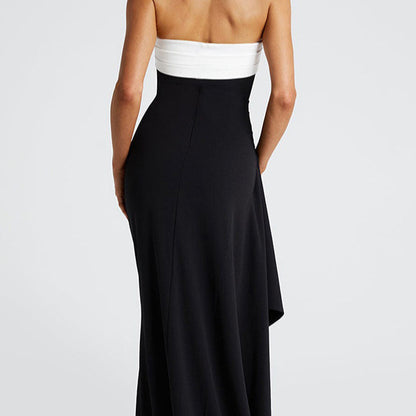 Dames Robe de soirée élégante avec fente profonde et design sans bretelles Chic und Stil