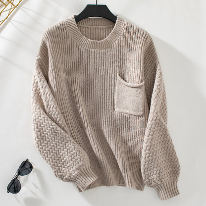 Pull femme avec motif torsadé texturé et poche poitrine Chic und Stil