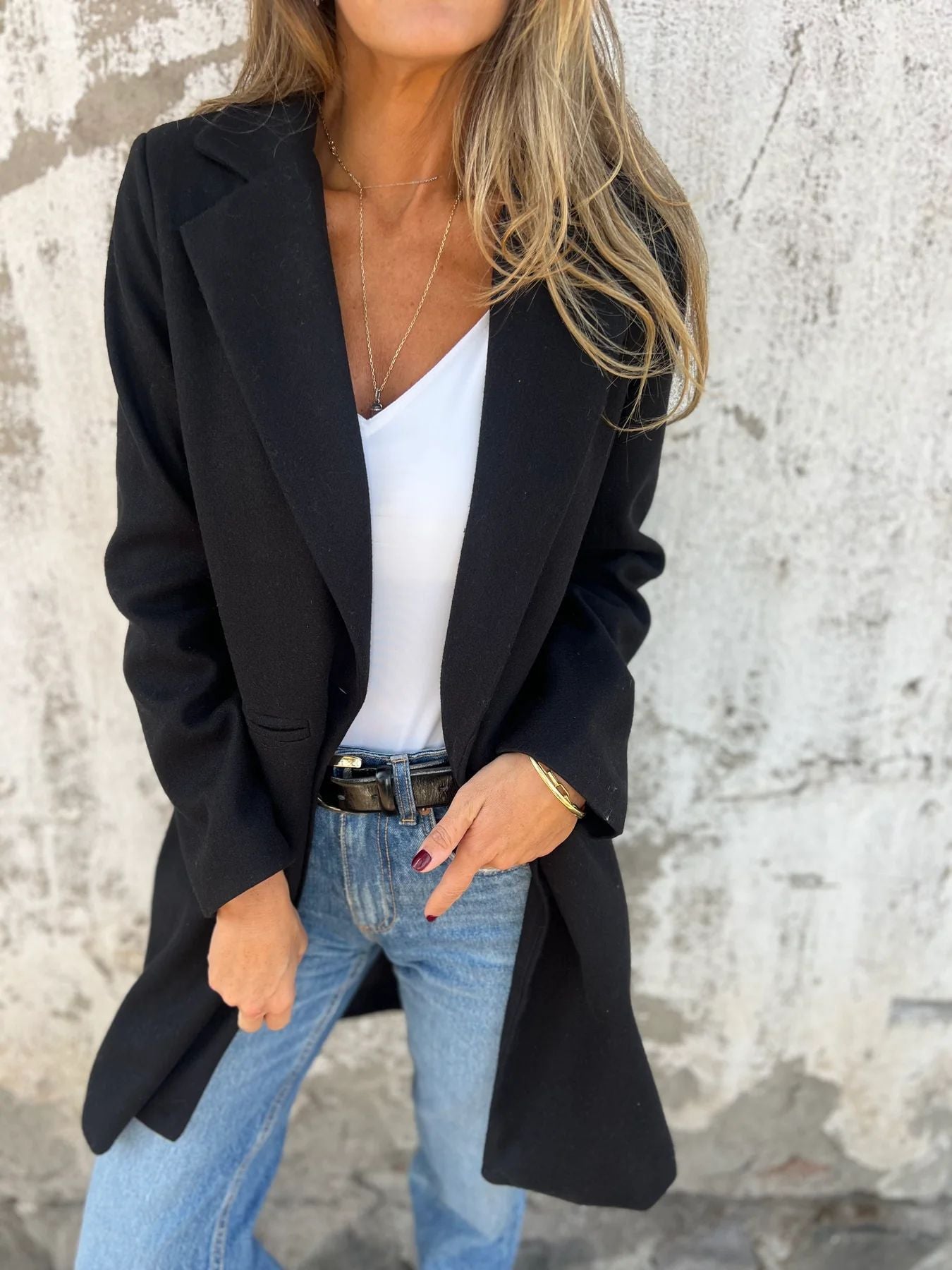 Dames Élégante et moderne Longue Veste Chic und Stil