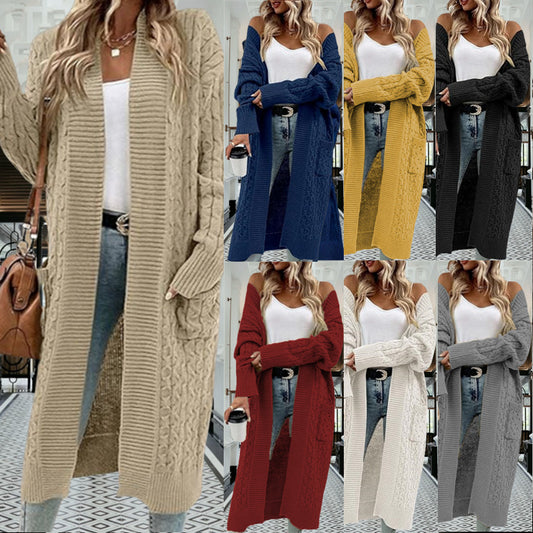 Knit coat for women with cable pattern Chic and Style