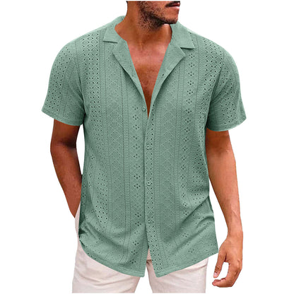 Chemise à manches courtes pour hommes avec tissage texturé Chic und Stil