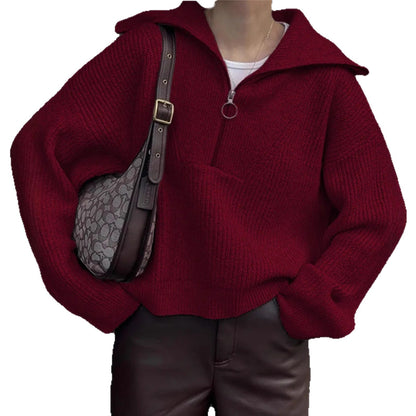 Pull en tricot pour femmes avec zipper et coupe décontractée Chic und Stil
