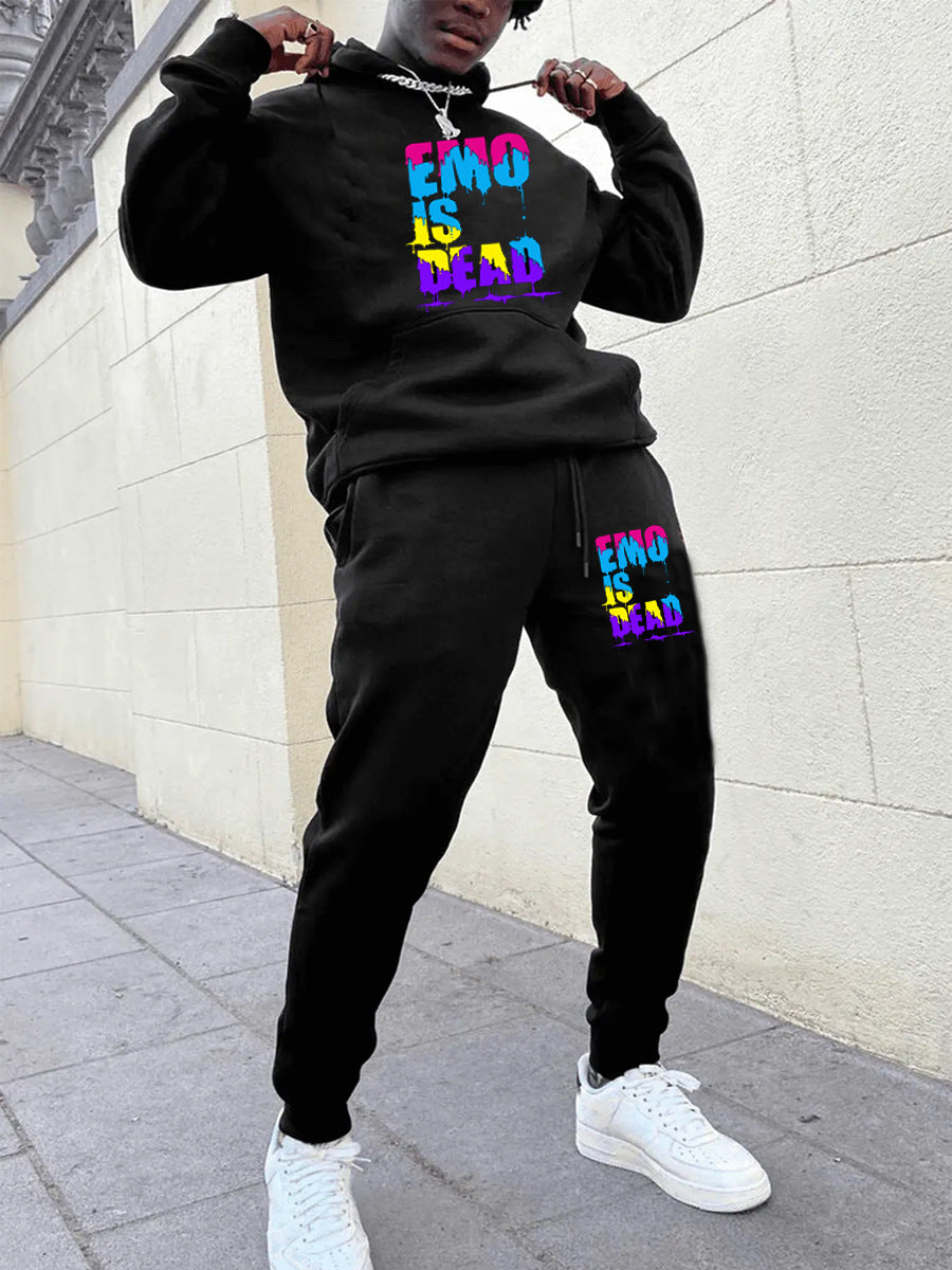 Dames Ensemble de sweat à capuche sportif et de pantalon de jogging avec élément graphique coloré Chic und Stil