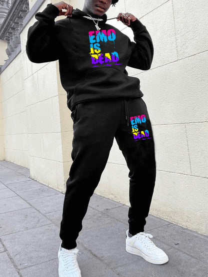 Dames Ensemble de sweat à capuche sportif et de pantalon de jogging avec élément graphique coloré Chic und Stil