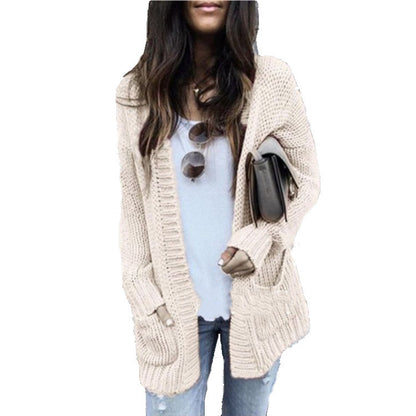 Dames Gros Tricot Cardigan avec coupe oversize et poches pratiques Chic und Stil
