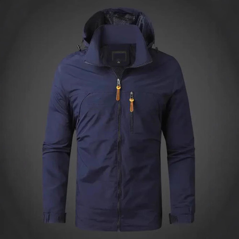 Functional waterproof jacket for men with adjustable hood Chic and Style
