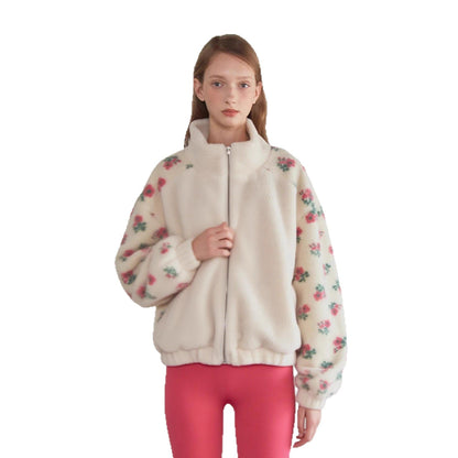 Dames pull en molleton douillet avec design floral Chic und Stil