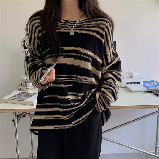 Pull en tricot pour femmes avec un élégant motif rayé et une coupe décontractée Chic und Stil