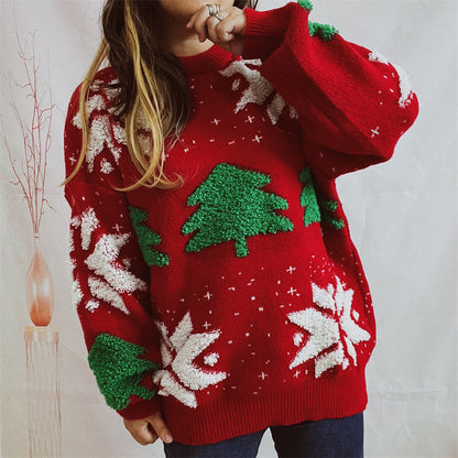 Pull-over de Noël pour femmes avec motif festif et manches volumineuses Chic und Stil