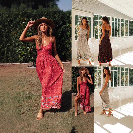 Robe maxi dames avec motifs floraux Chic und Stil