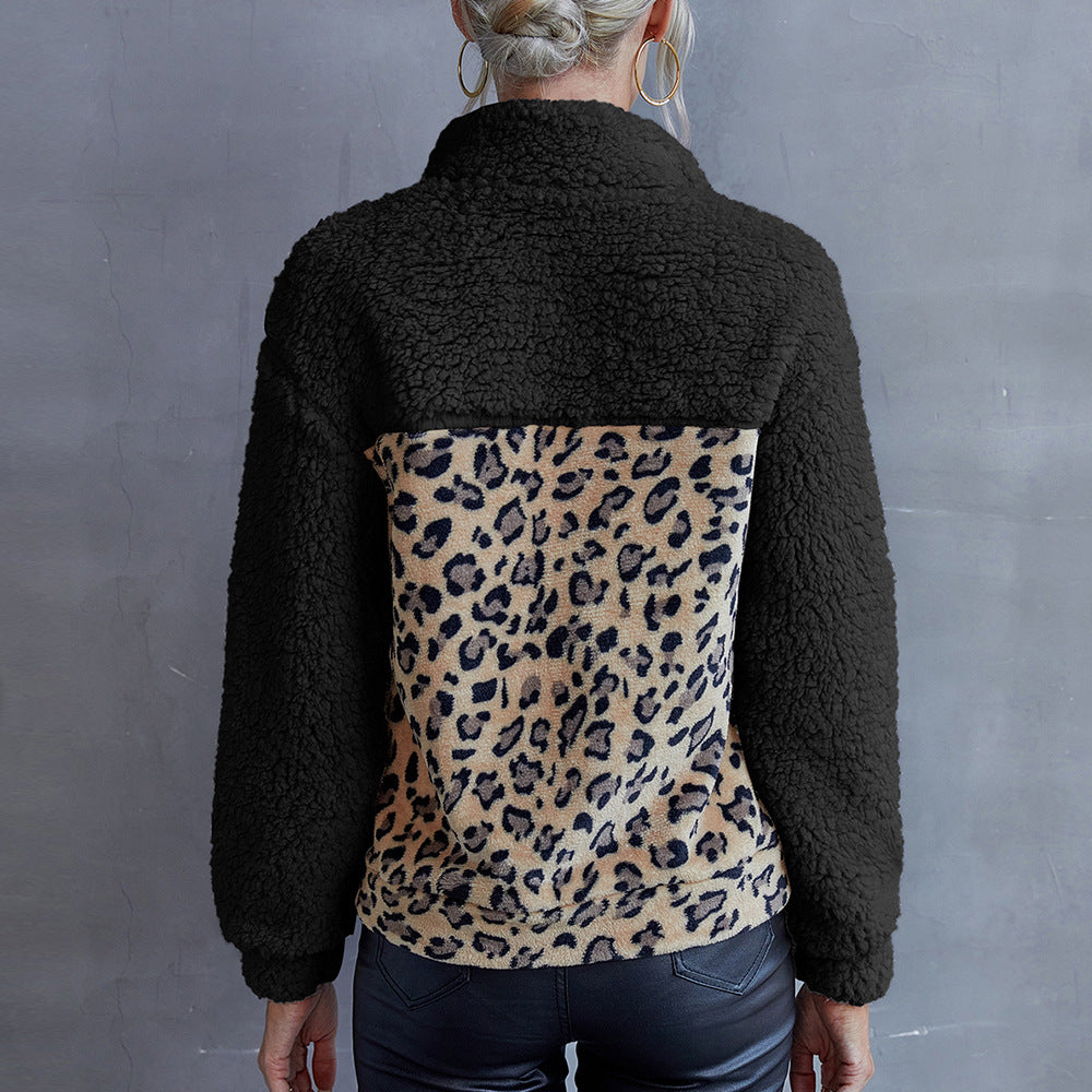Femme Pull en polaire douillet avec détails en suède Chic und Stil