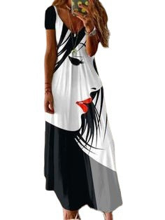 Robe maxi pour femmes avec motif artistique de mentalkunst Chic und Stil