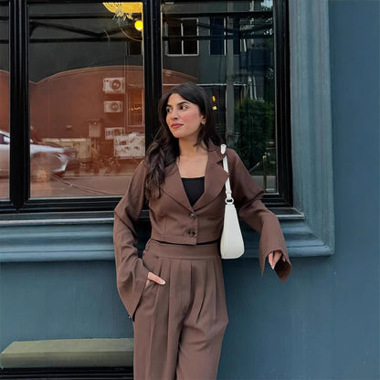 Women elegant blazer-pantsuit Chic and Style